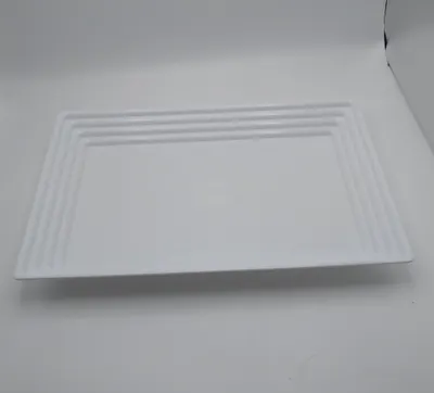 "Layered White Serving Tray 16""""x 11"""""