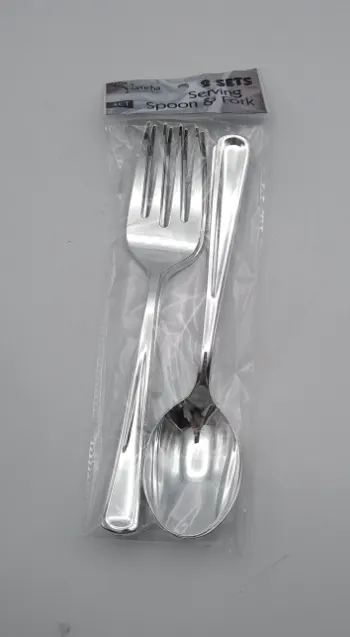 Silver Serving Spoon & Fork 4 ct