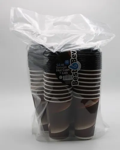 Textured Hot Cups & Lids 16 Oz