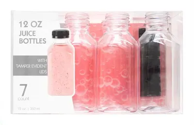 12 oz Plastic Bottles with Lids 7 ct