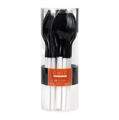 "Black White Cutlery Combo (Forks