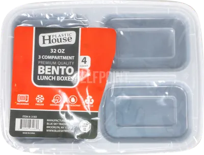 32 oz Bento Lunch Box 3 Compartment