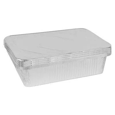 8 lb Aluminum Pans & Lids Sts 3 ct
