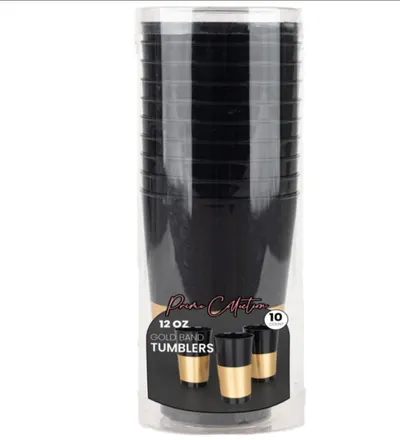 Black & Gold Tumblers 12 oz