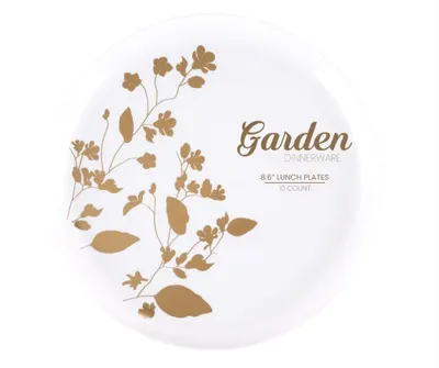 "Garden Dinnerware 8.6""""  Lunch Plates 10 ct"