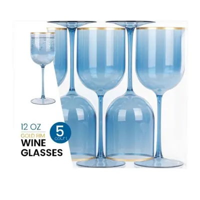 Wine Glasses Gold Rim 5 ct