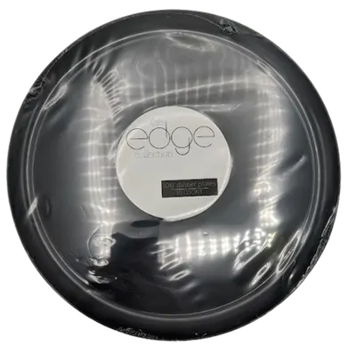 "10.6"""" Black Plastic Plates 10 ct"
