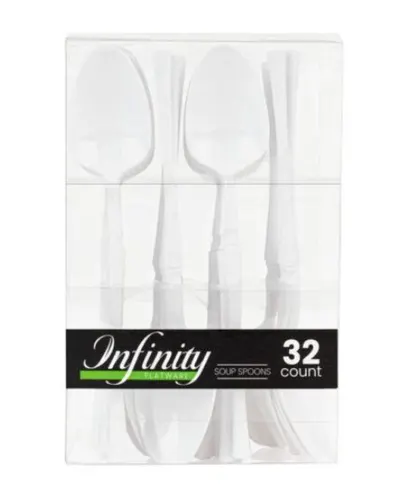 White Soup Spoons 32 ct