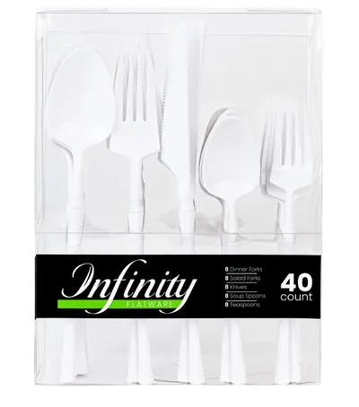 White Flatware Combo 40 ct