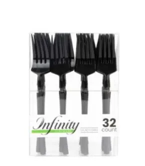 Infinity Salad Forks Black