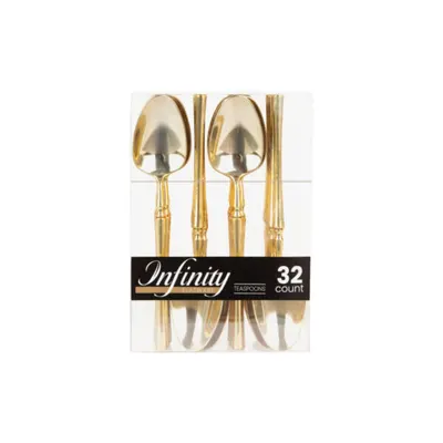 Hammered Gold Teaspoons Combo 32 ct