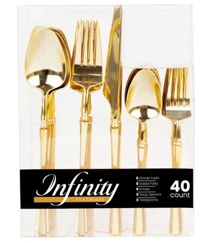 Gold Cutlery Sets 40 ct