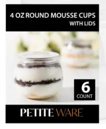 Round Mousse Cups with Lids 6 ct