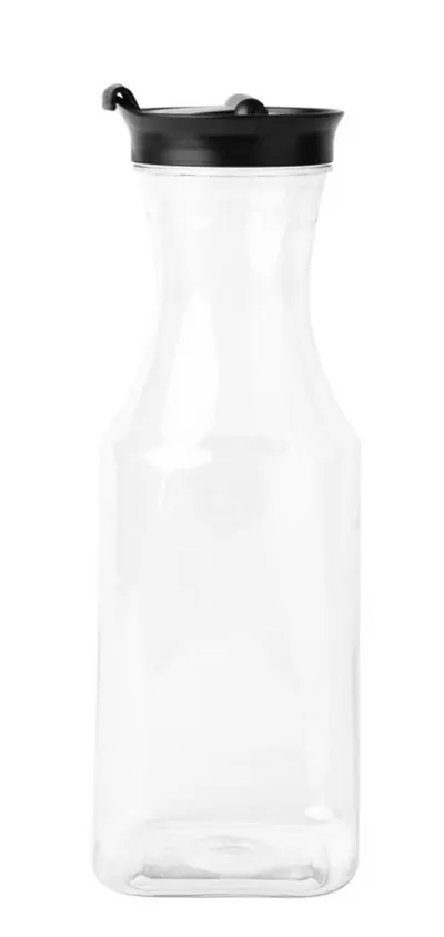 Square Pitcher with Black Lid