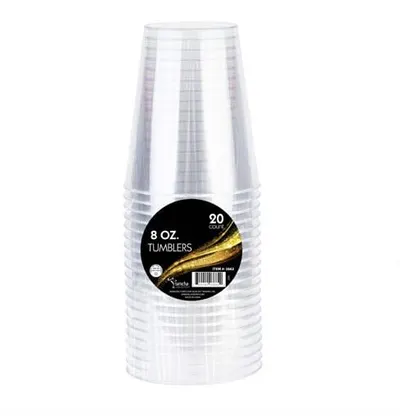 8 oz Tumblers Clear 20 ct