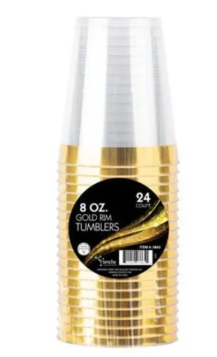 Gold Rim Tumblers 16 ct