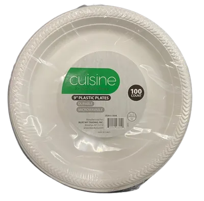 "9"""" Premium Plastic Plates 100 ct"