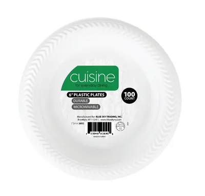 "6"""" Plastic Plates 100 ct"