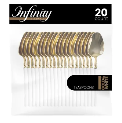 Gold & White Infinity Tea Spoons 20 ct