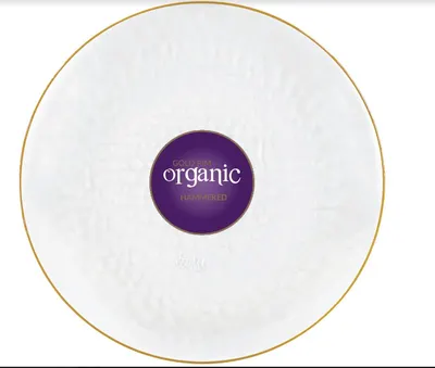 "Organic Hammered Clear 10"""" Plates 10 ct"