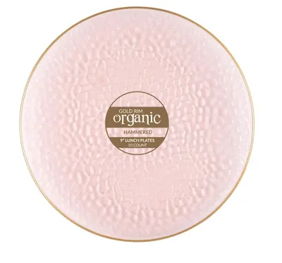Pink Hammered 10'' Dinner Plates 10 ct