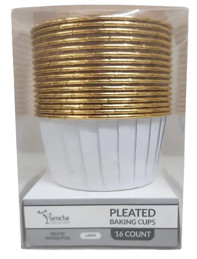 White Paper & Foil Pleated Baking Cups 16 ct