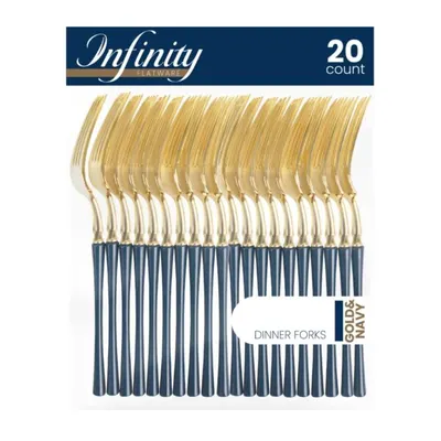 Gold Navy Dinner Forks 20 ct