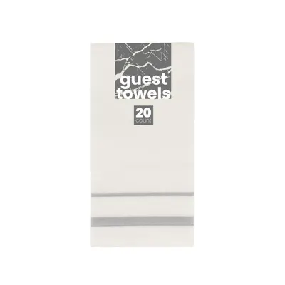 Guest Silver Line White Towels 20Ct