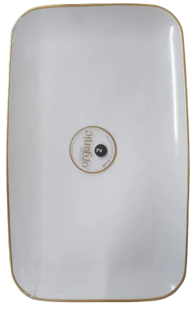 "Organic Tray 18""""X11"""" White/Gold Rim"
