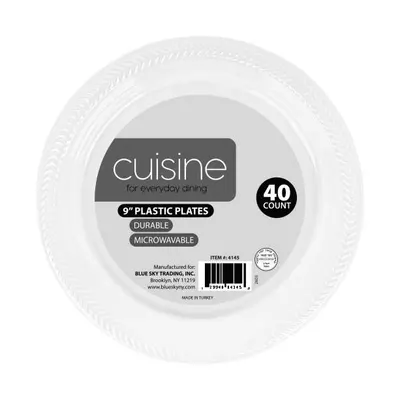 "Clear Plastic Plates 9"""" 40 ct"