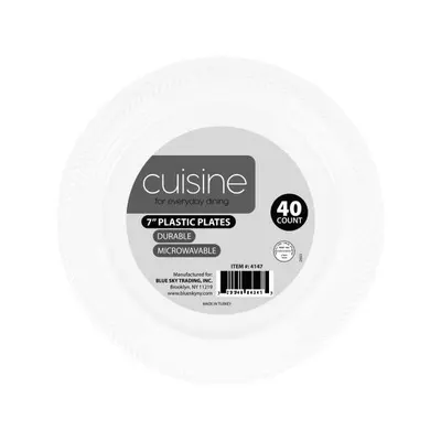"Clear Plastic Plates 7"""" 40 ct"