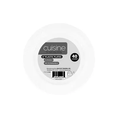 "6"""" Durable Plastic Plates 40 ct"