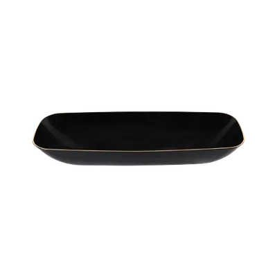 10.6″ Organic Salad Bowl Black/Gold Rim