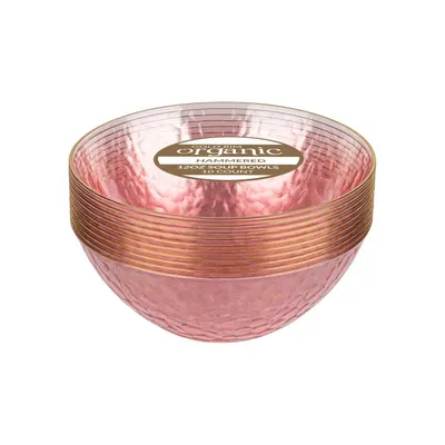 Hammered Bowls 12 oz Pink Transparent