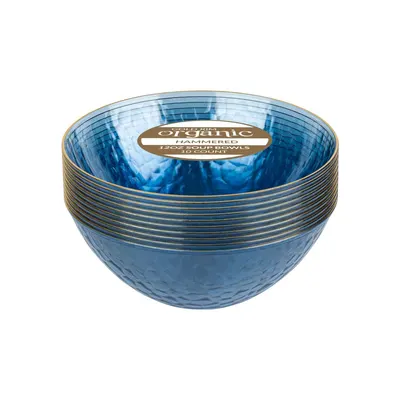 Hammered Bowls 12 oz Blue Transparent
