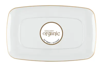 Tray Rectangular Clear Gold Rim