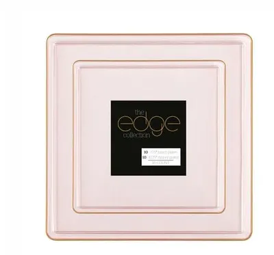 Combo Pink Square Plates 20 ct