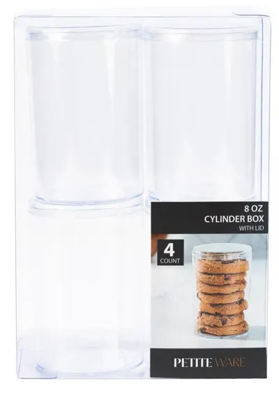 Cylinder Box with Lid 4 ct