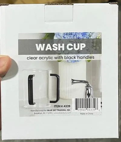 Wash Cup Acrylic With Black HandleS