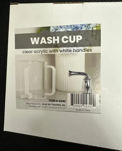 Acrylic White Handle Washing Cup