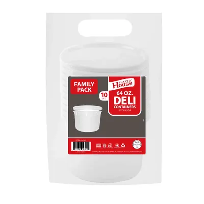 64 oz Deli Containers with Lids 10 ct
