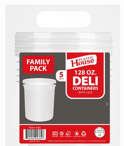 128 oz Deli Containers without Lids 5 ct