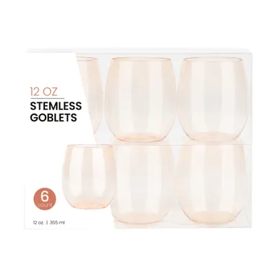 12 oz Stemless Wine Goblets 6 ct