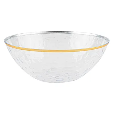 112oz Hammered Serving Bowl Clear/Gold