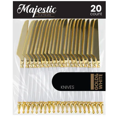 White & Gold  Knives 20 ct