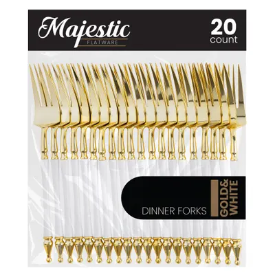 Dinner Forks White & Gold 20 ct