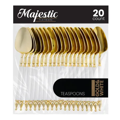 White & Gold Teaspoons 20 ct