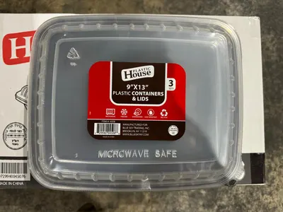 "9"""" x 13"""" Plastic Containers & Lids Sets 3 ct"