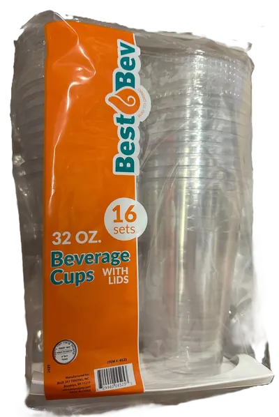 Best Bev 32Z Cups With Lid 16Ct