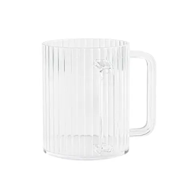 Wash Cup Clear Ribbed Acrylic with Clear Handles